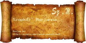 Szopkó Marianna névjegykártya