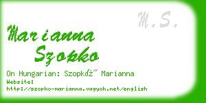 marianna szopko business card